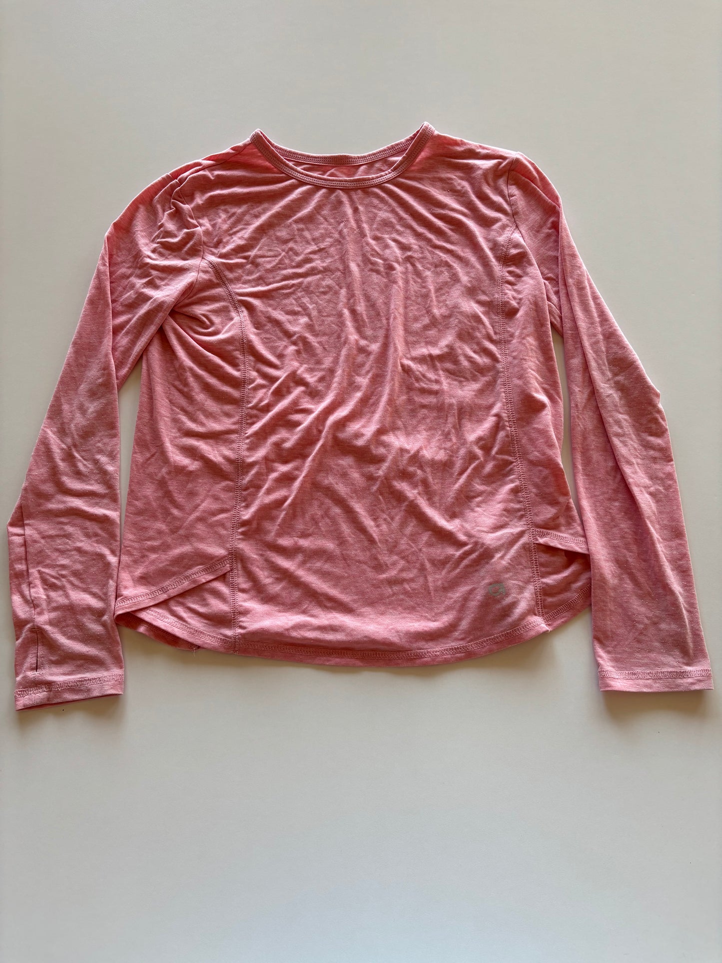 Pink Melange Long Sleeve Top