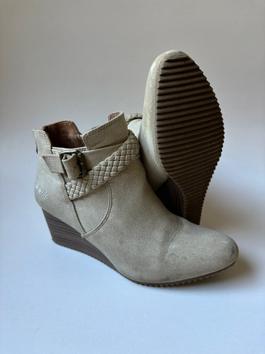 Taupe Wedge Booties