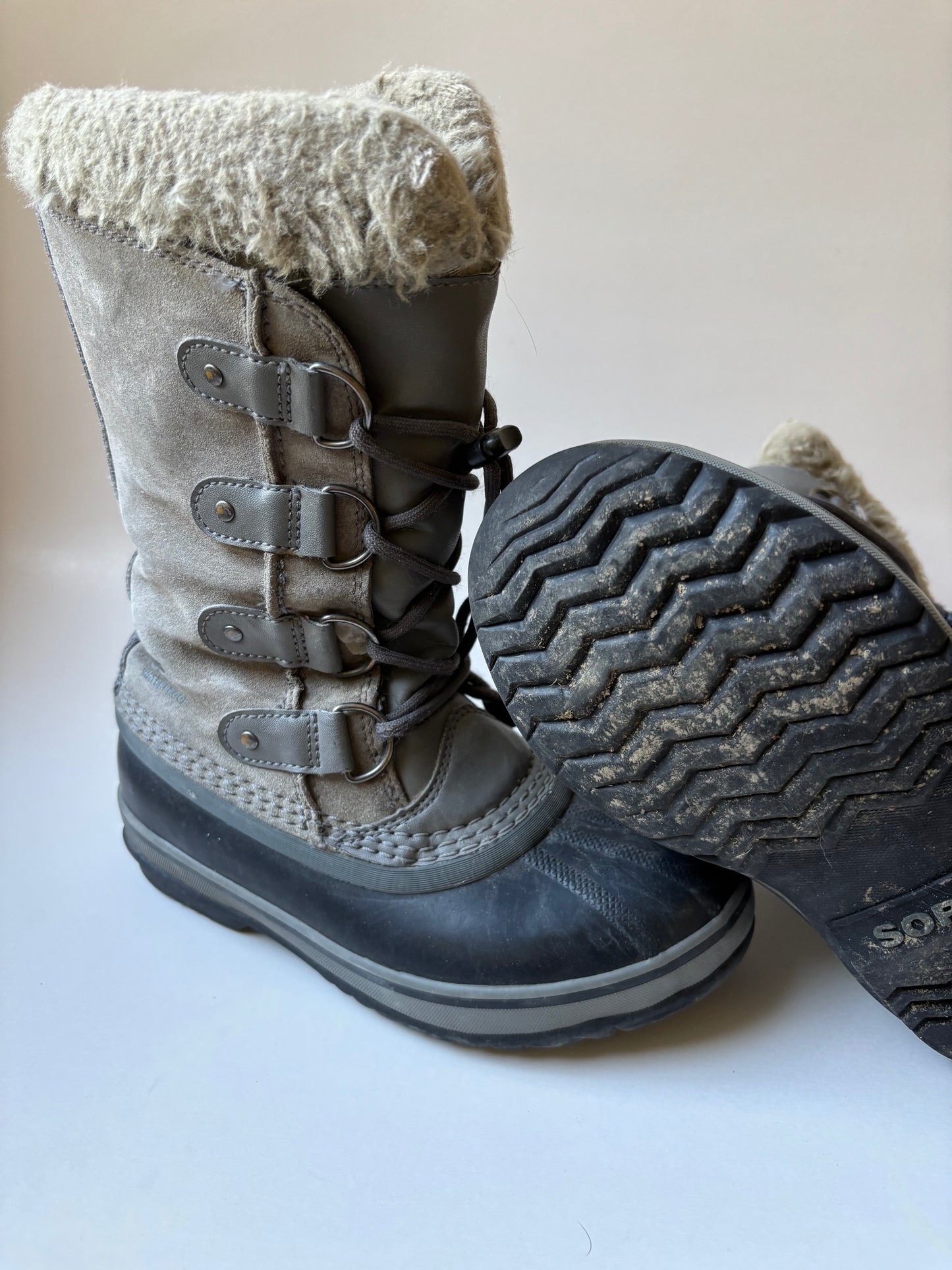 Grey & Black Winter Boots