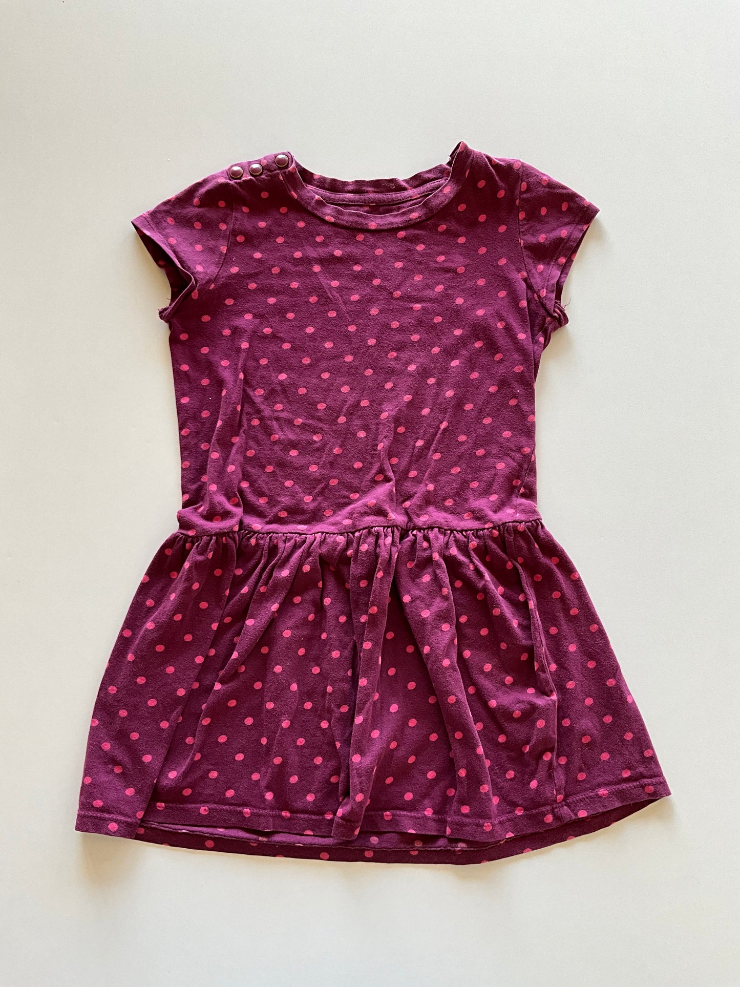 Burgundy Polka Dot Tee Dress