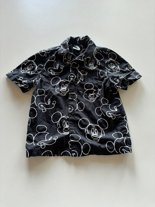Black & White Mickey Button Up Shirt