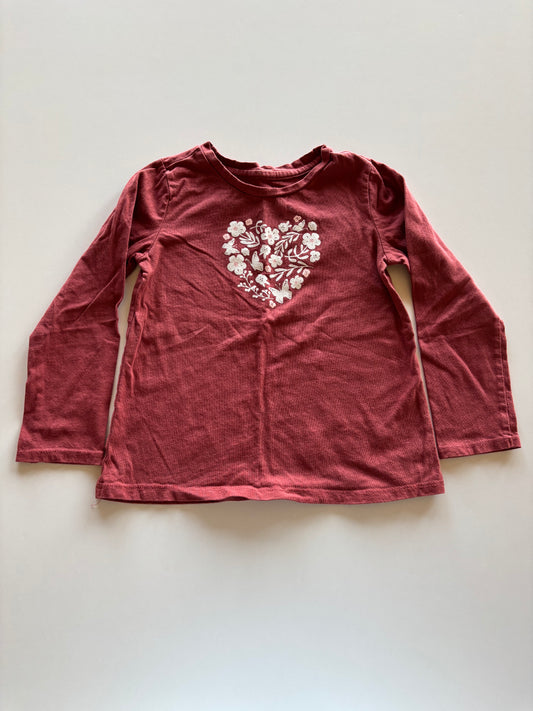 Burgundy Floral Heart Shirt