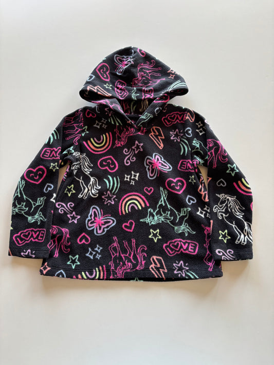 Black & Neon Doodles Fleece Hoodie