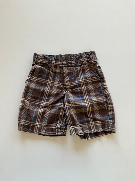 Brown Plaid Shorts
