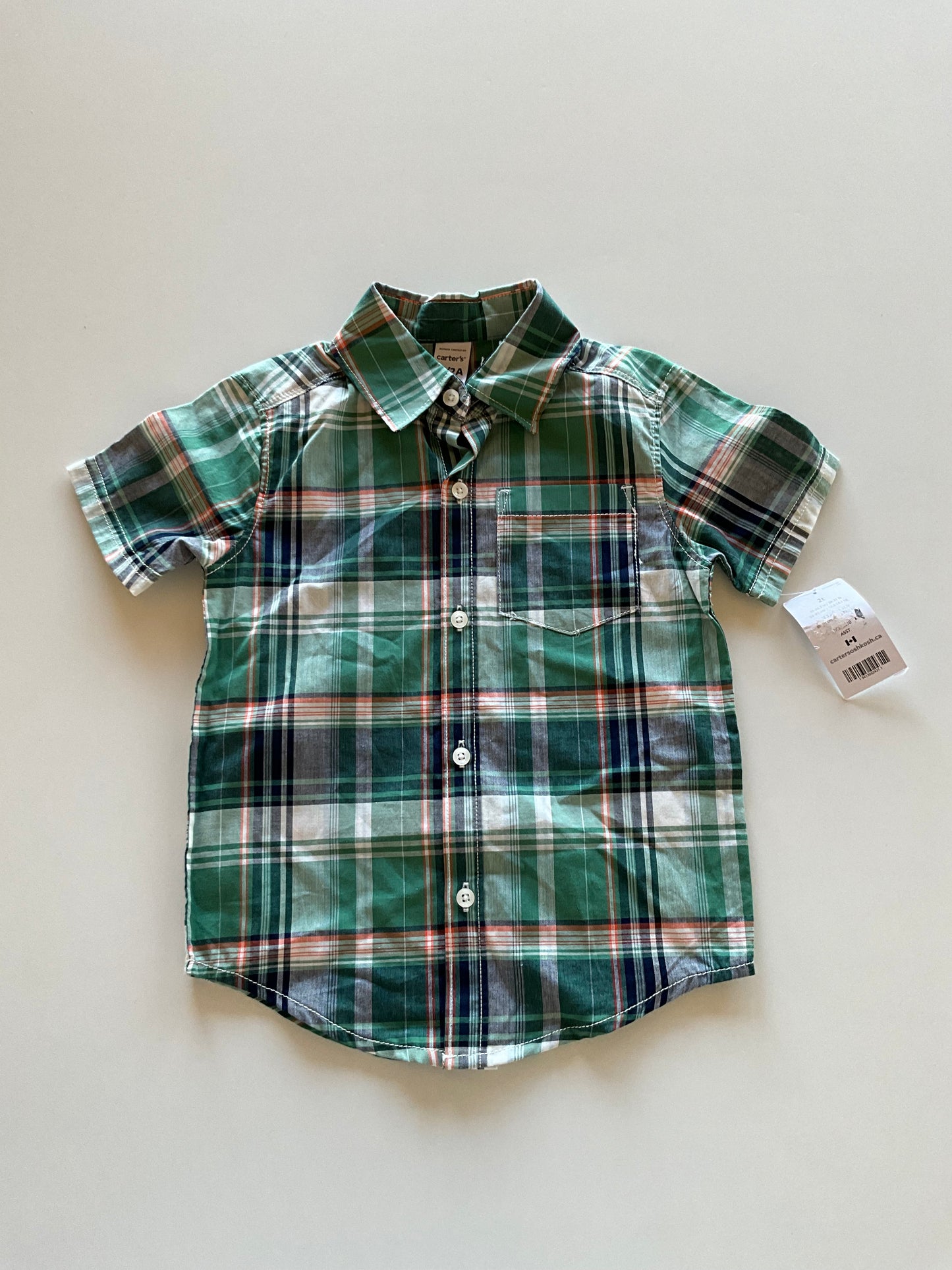 BNWT Green Plaid Button Up