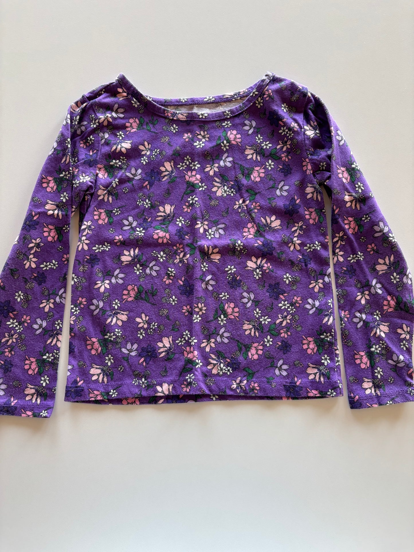 Purple Floral Long Sleeve Shirt