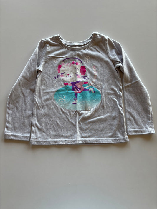 Grey Skating Kitten Shirt
