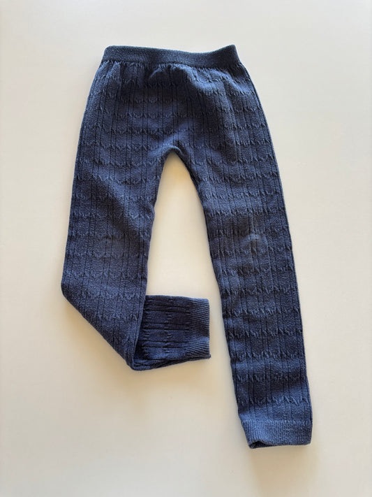 Blue Ribbed Leggings