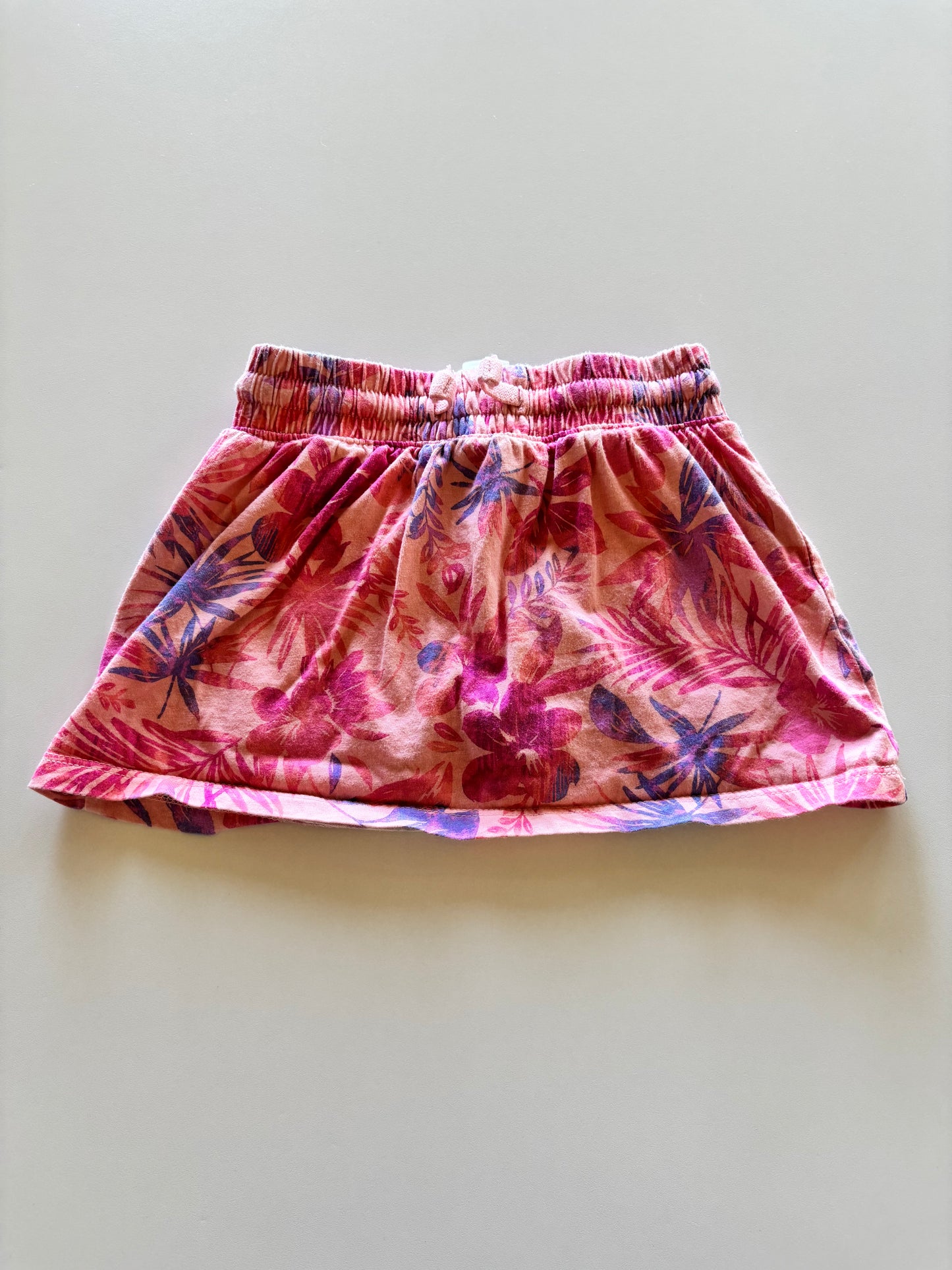 Pink Tropical Floral Skort