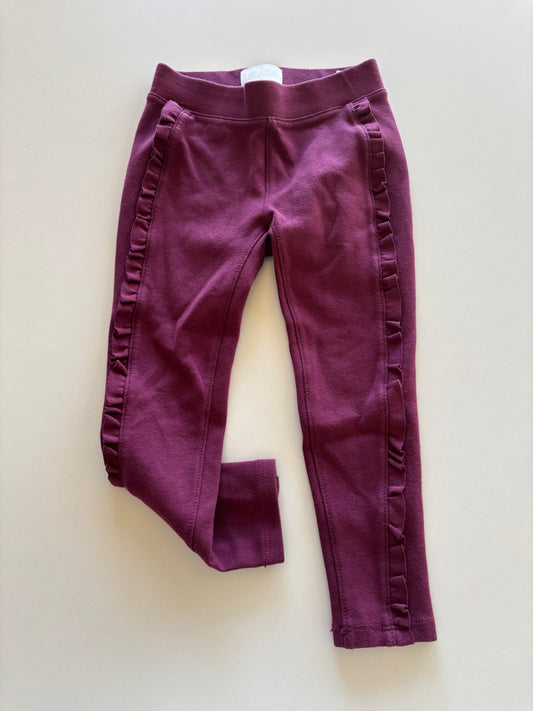 Burgundy Ruffle Pants