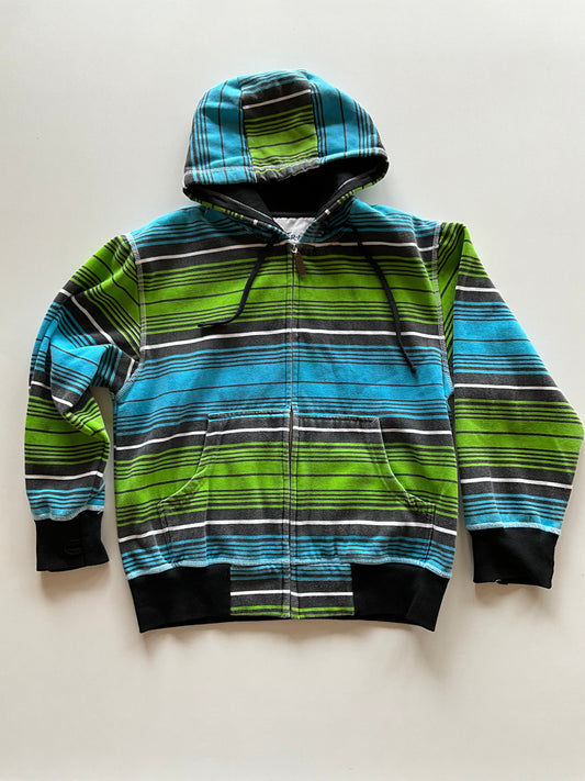 Green & Blue Striped Zip Up hoodie