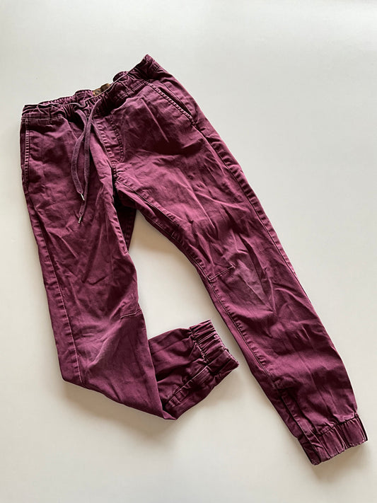 Burgundy Denim Joggers