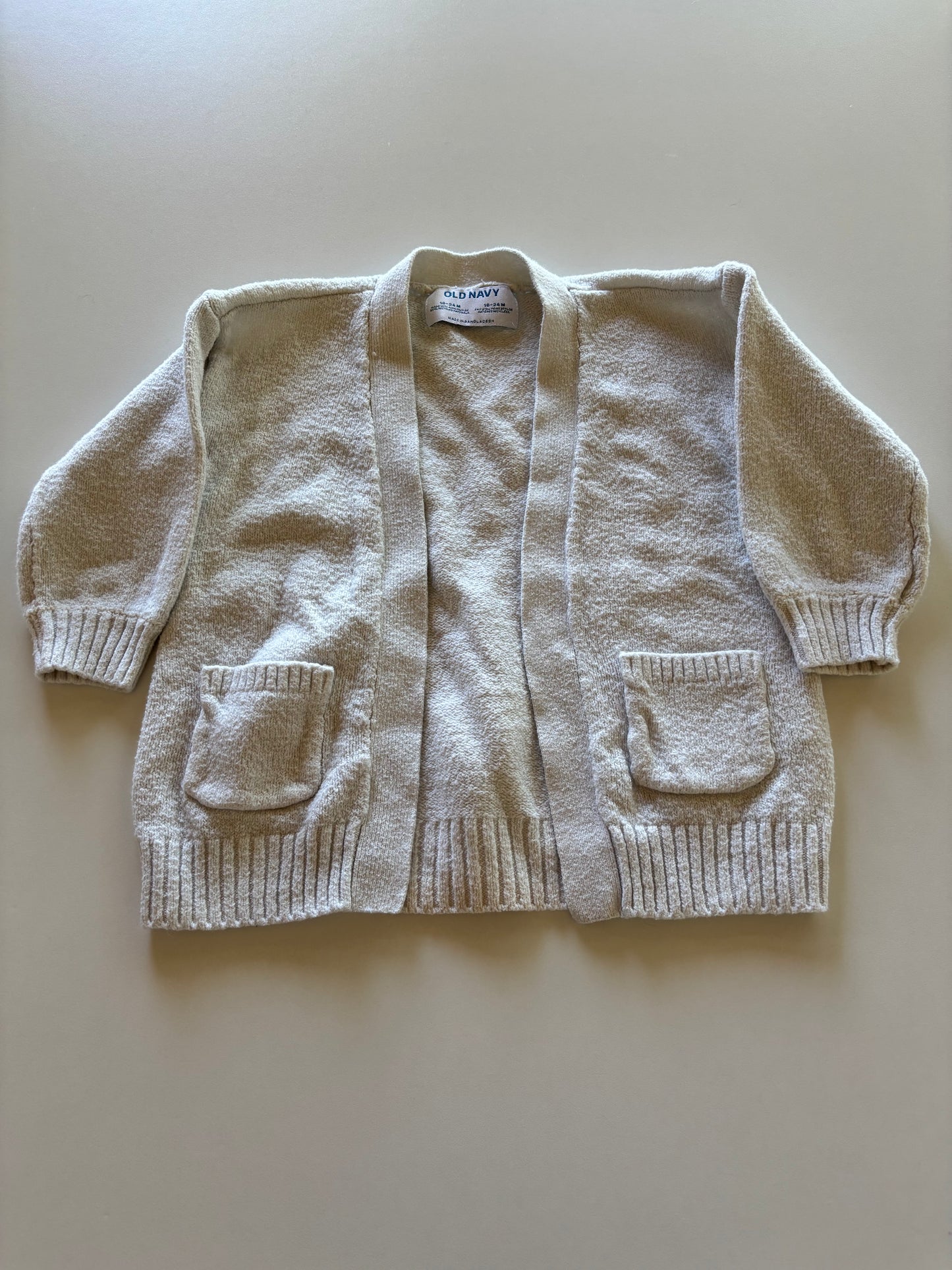 White Open Front Knit Cardigan