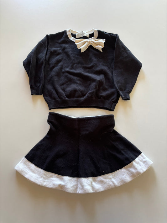 2pc Black & White Knit Set