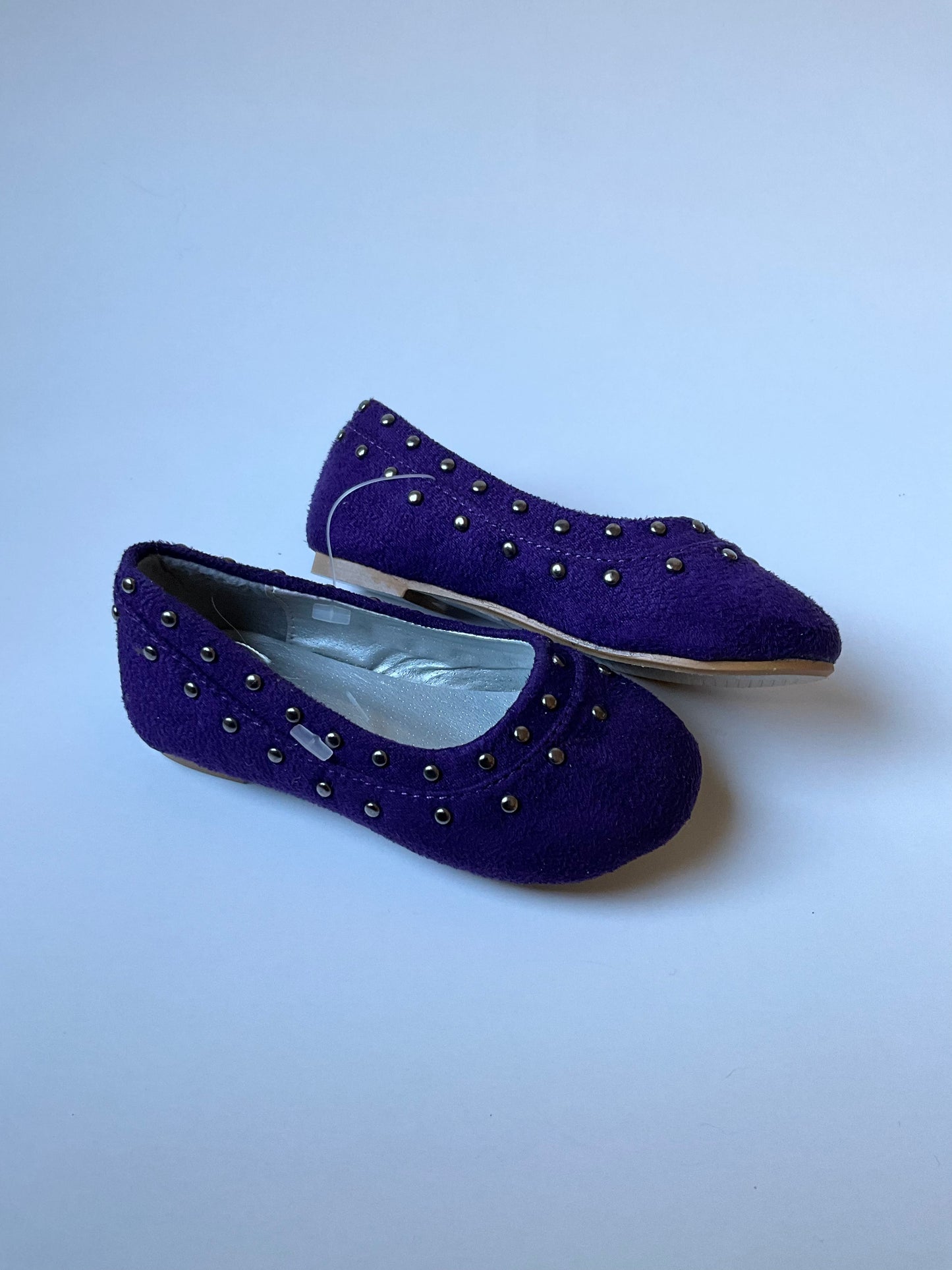 Studded Purple Suede Flats