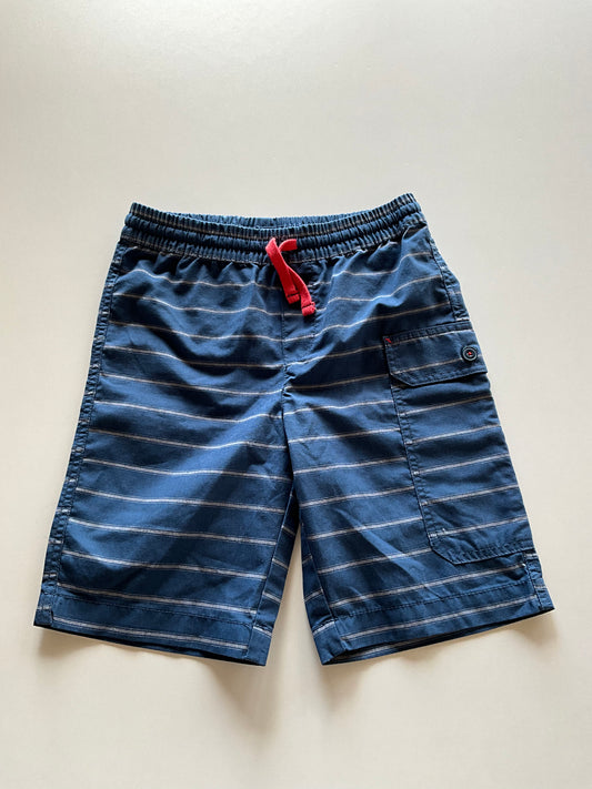 Blue & Grey Striped Shorts