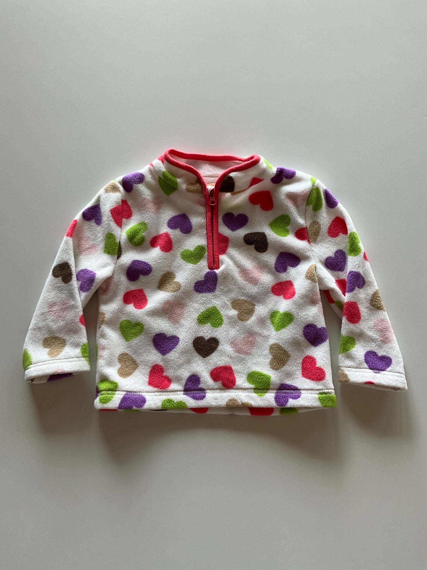 White Polka Dot Fleece 1/4 Zip