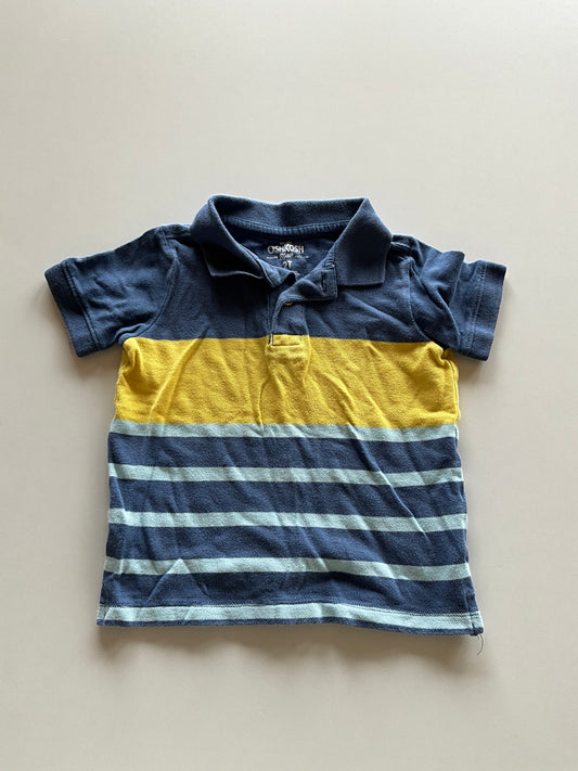 Blue & Yellow Colourblock Polo