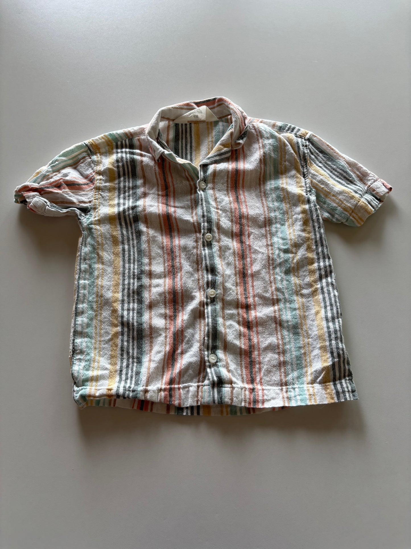Vertical Stripe Button Up Tee