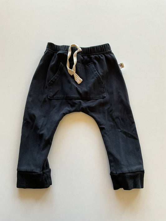 Black Kangaroo Pocket Joggers