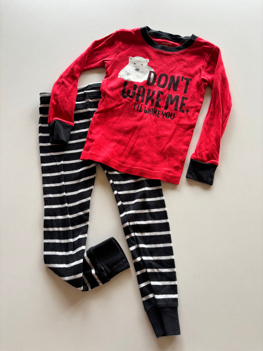 2pc Red Don't Wake Me Pajamas