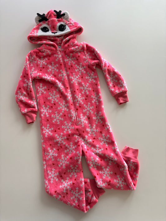 Pink Snowflake Deer Onesie