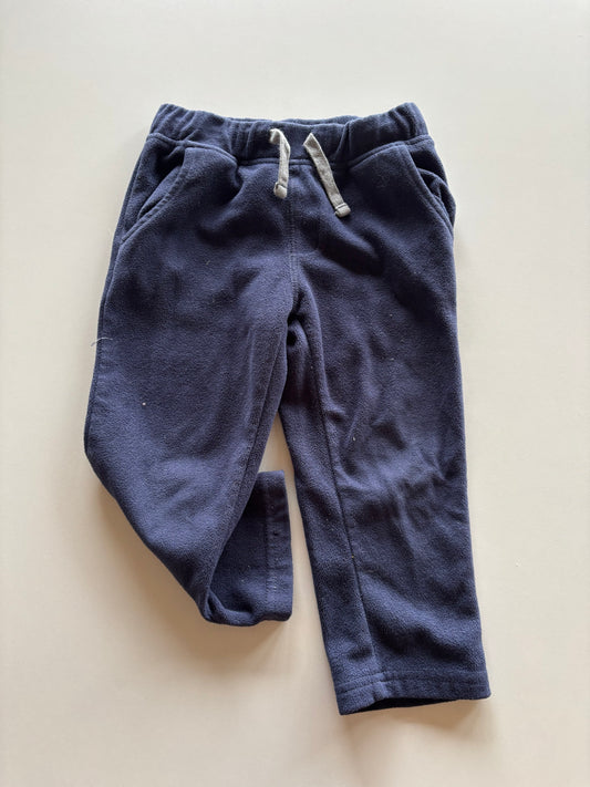 Navy Fleece Pants with Grey Drawstring