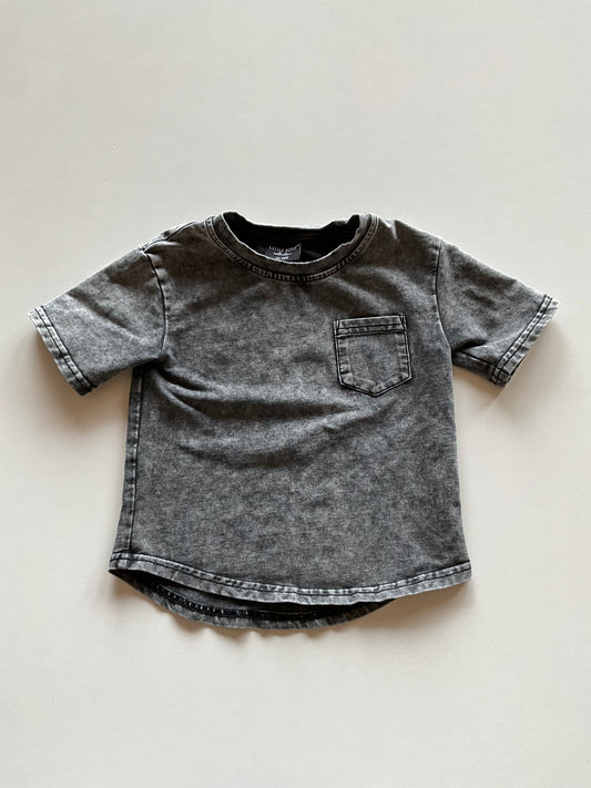 Acid Wash Black Pocket Tee