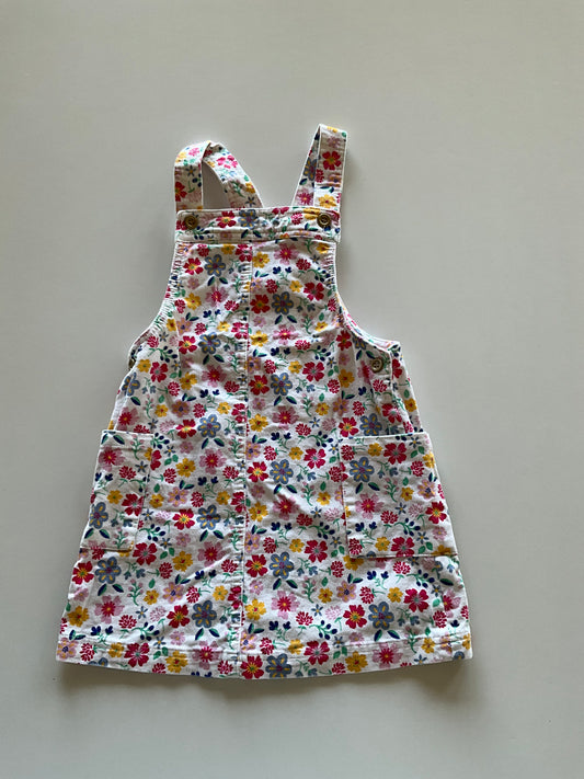 Floral Corduroy Overall Skirt