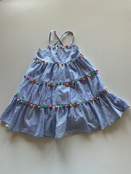 Striped PomPom Dress