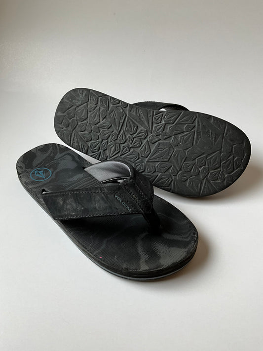 Black Volcom Flip Flops