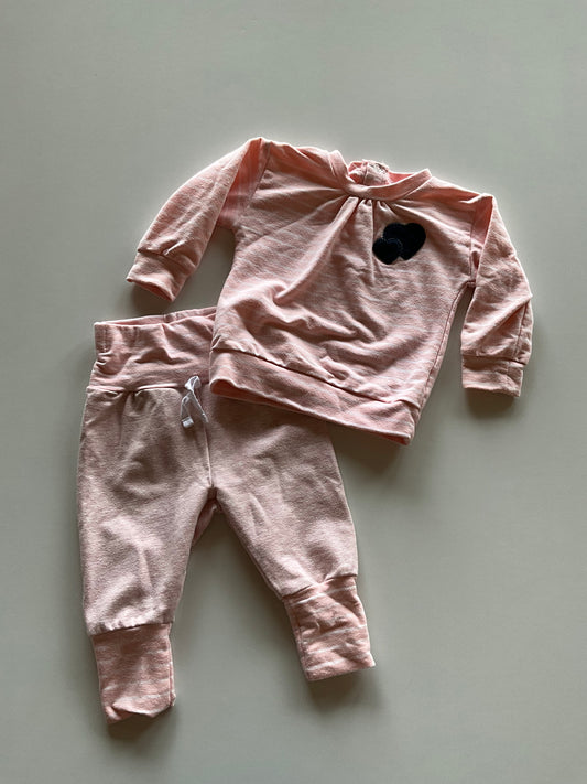 2pc Pink Stripe Set