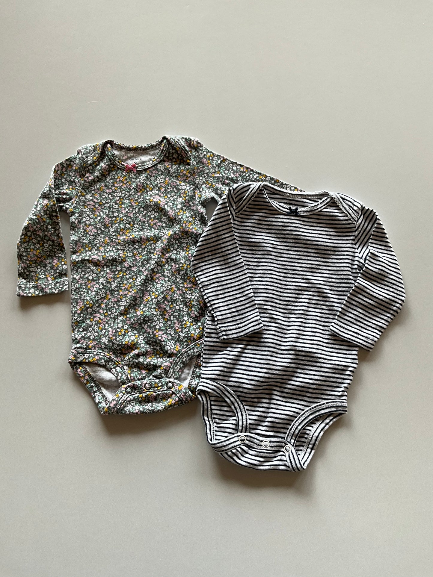 2pc Floral & Striped Onesies