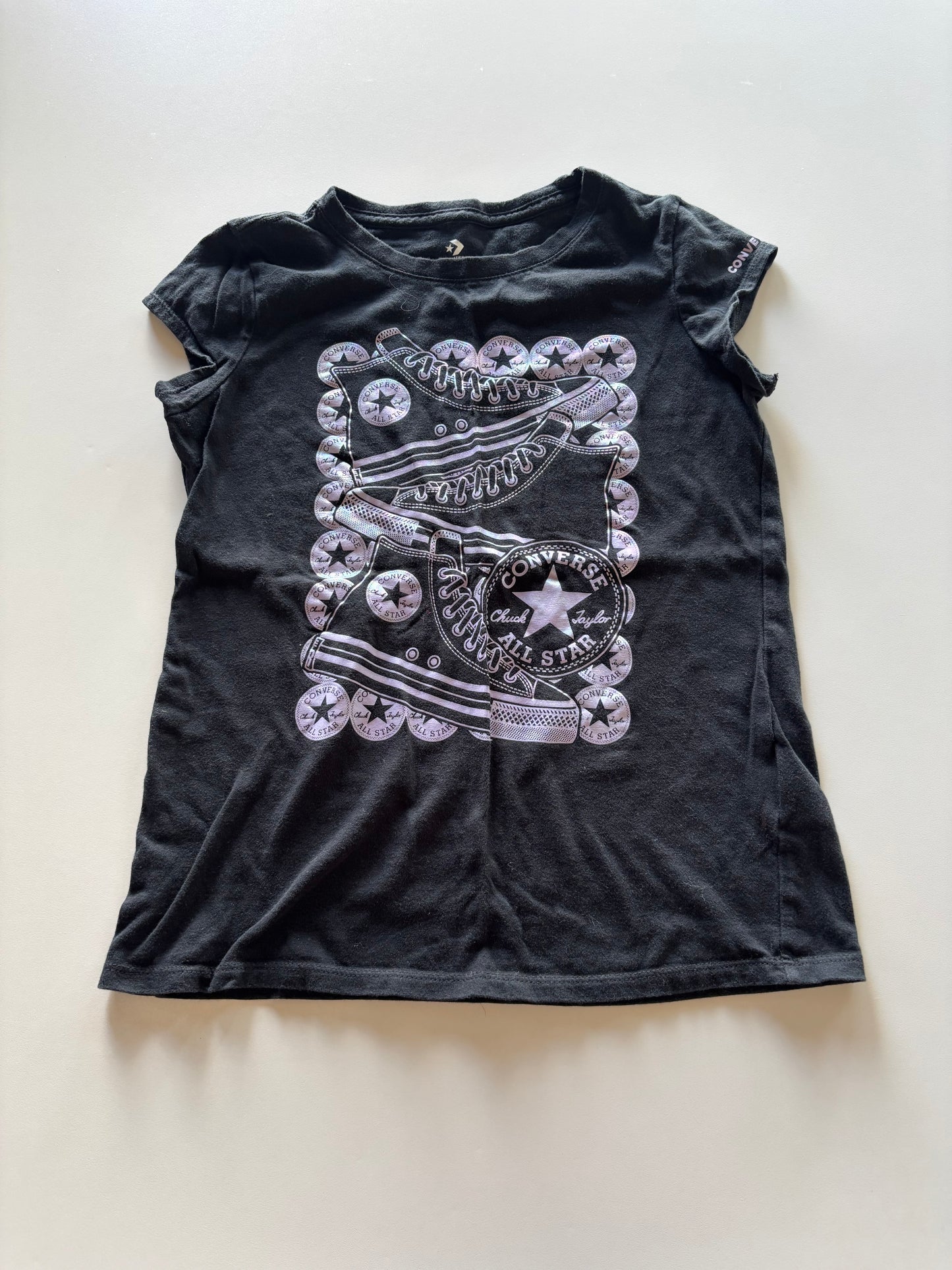 Black & Iridescent Purple Converse Tee