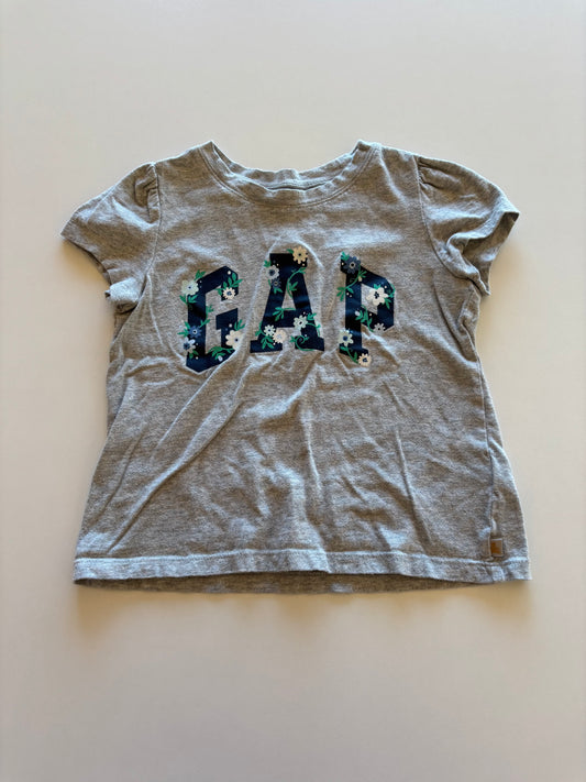 Grey Floral Gap Tee