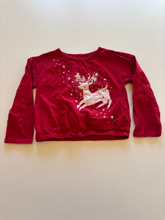 Red Reindeer Crop Top