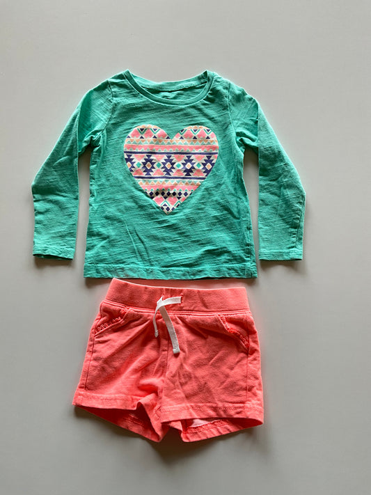 2pc Mint & Orange Set
