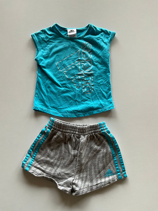 2pc Blue & Grey Adidas Set