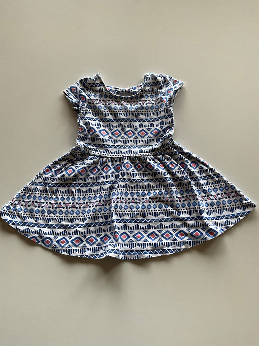 Blue & White Patterned Dress