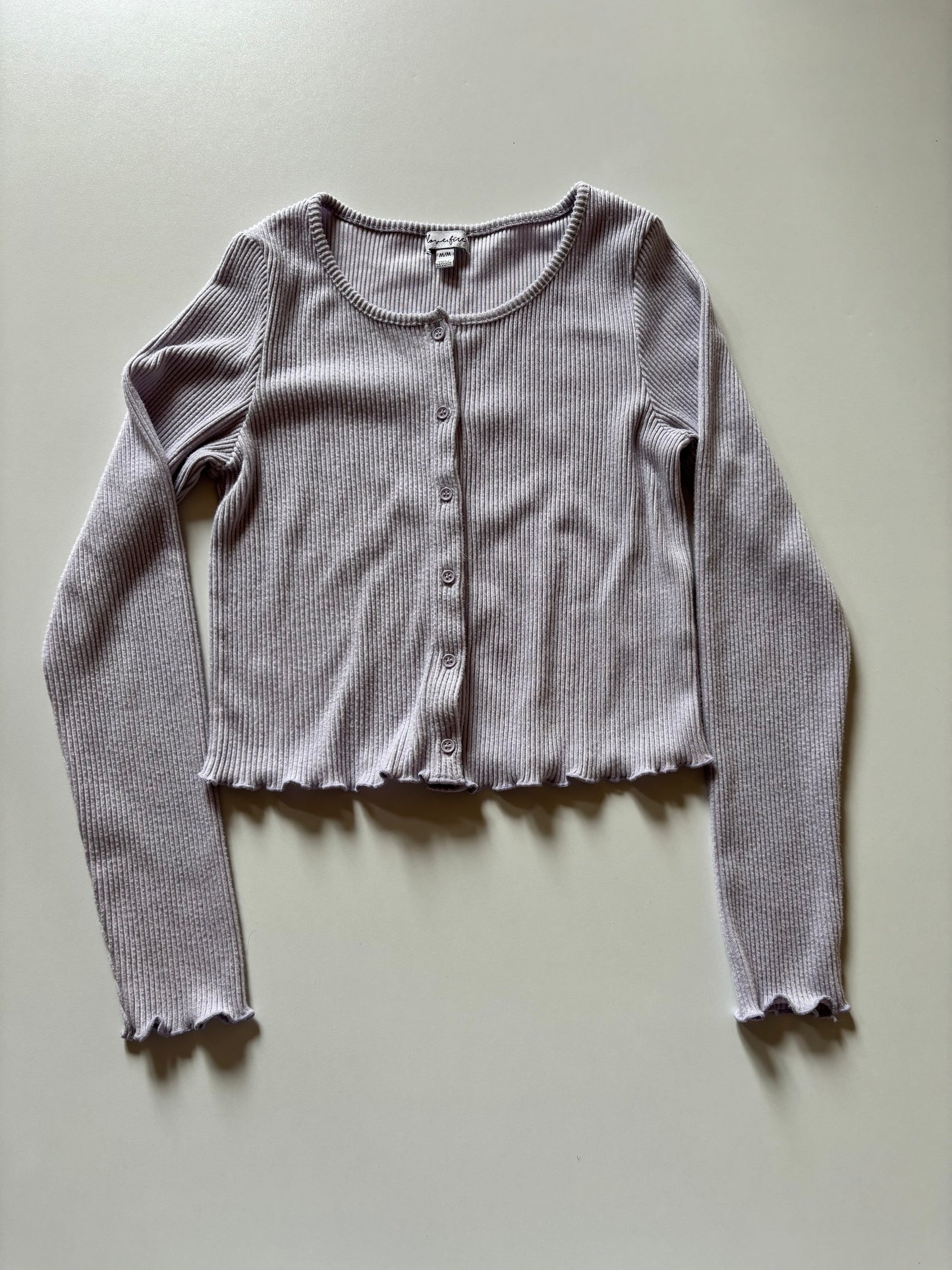 Lilac Ribbed Cardigan