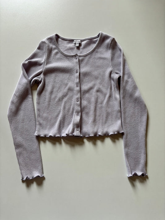 Lilac Ribbed Cardigan