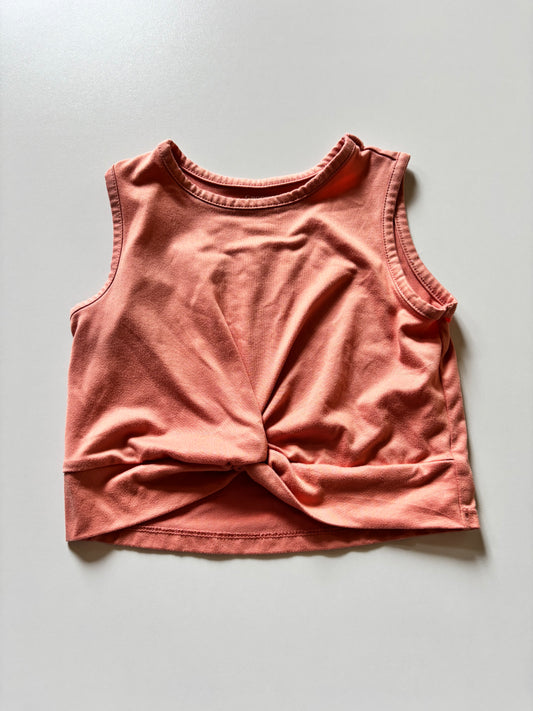 Coral Twist Crop Tank