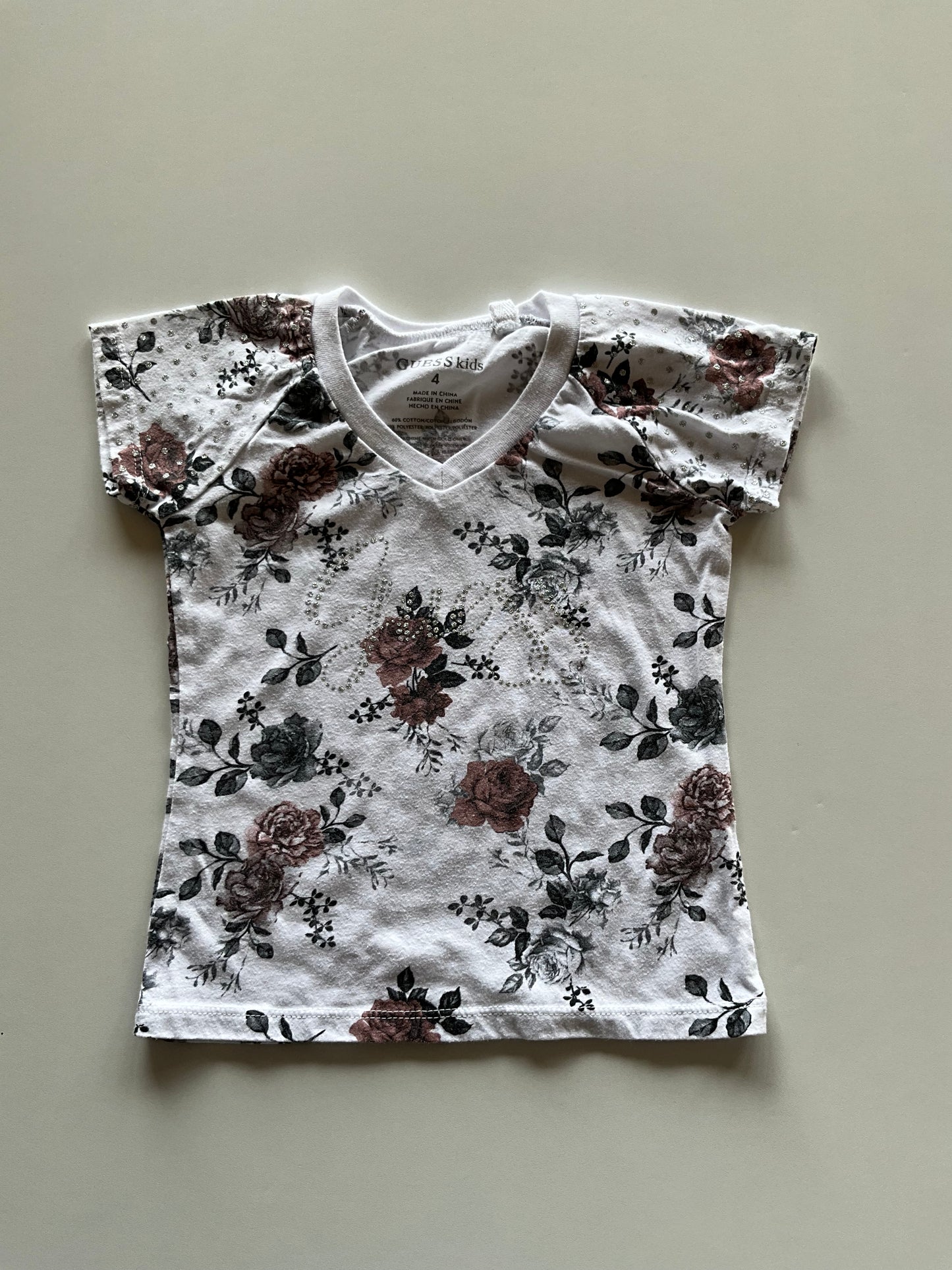 White Floral Guess Tee