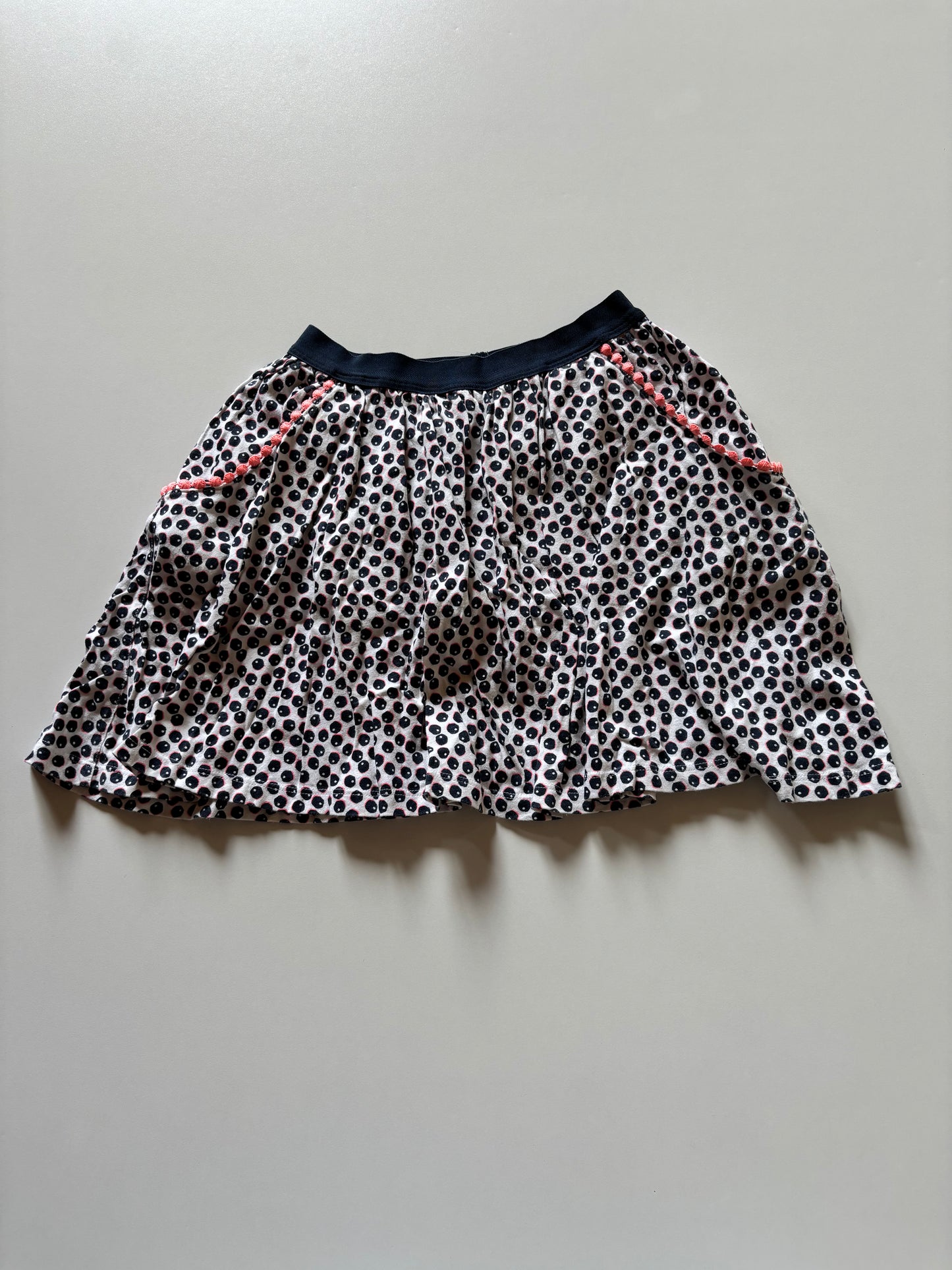 White, Navy, & Coral Patterned Skort