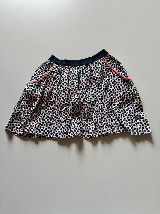 White, Navy, & Coral Patterned Skort