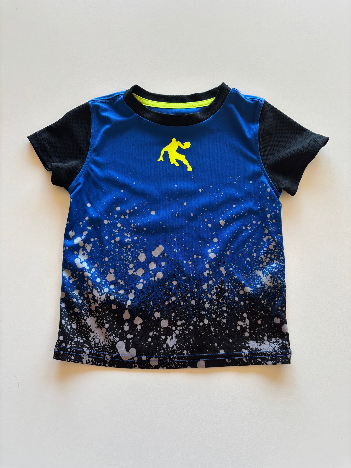Blue Speckled Basketball Athletic Tee