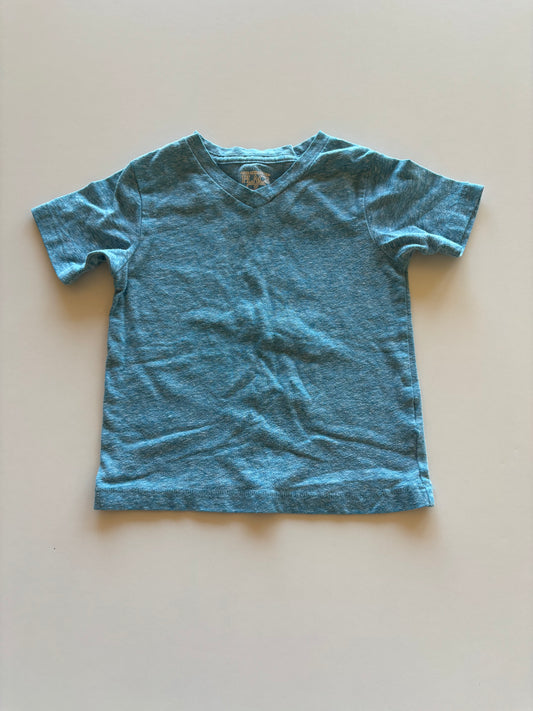 Blue Melange V Neck Tee