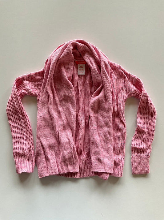 Knitted Pink Shawl Collar Cardigan