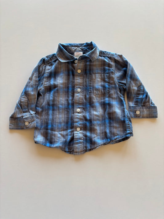 Blue & Grey Plaid Shirt