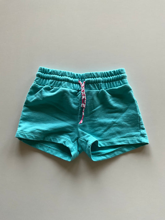 Blue Shorts with Pink Drawstring